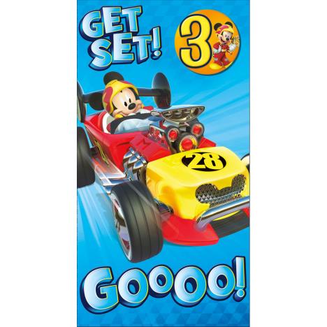 3rd Birthday Disney Micky Mouse Birthday Card With Badge £2.49